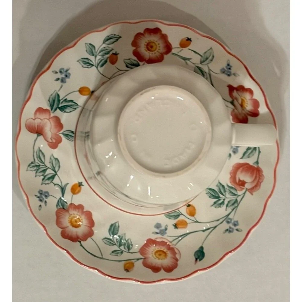 Churchill Briar Rose Set Of 4 Teacup & Saucer Sets . Floral Cottage Core England
